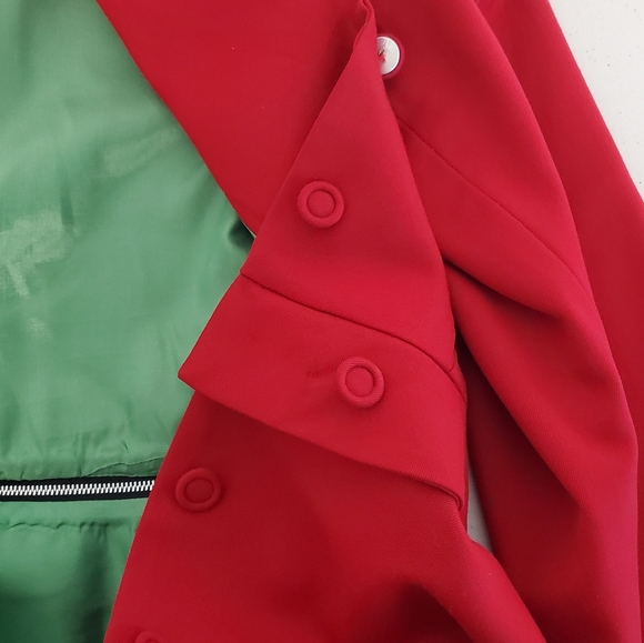 Tracy Feith Like New Red Blazer Suit Jacket Satin Lined w/Removable Peplum Sz 4 - Picture 9 of 16